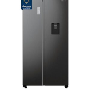 Fridgemaster MS91547BFE Total No Frost American Fridge Freezer with Non-Plumbed Water Dispenser - Black - E Rated